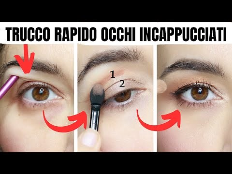 Trucco occhi incappucciati semplice e rapido.