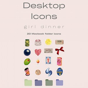 20 Creative Folder Icons | Aesthetic Girl Dinner MacBook Folder Icons for Modern Desktop Organization - Etsy Canada