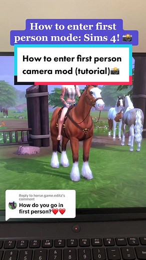 Replying to @horse.game.editz How to enter first person mode in The Sims 4!📸 #fyp #foryou #gaming #tutorial #mod #simtok #thesims #sims #sims4 #simshorse #sims4horse #horseranch #camera #firstperson #realism #simulationgame #aesthetic