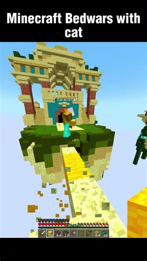 Minecraft Bedwars with cat...🔥💀(tas) ‪@Galaxscat‬ #minecraft #bestgg #clip #bedwars #galaxscat