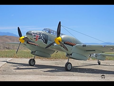 Messerschmitt Bf-110 (Dynam electric) Flight at Gilman Springs USSM Qualifier RC Airshow