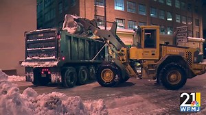 TOO MUCH SNOW! We spotted crews last night in downtown Youngstown scooping up huge piles of snow off the streets and parking lots. Since it will take too long for that snow to melt, the city is hauling the snow away to different locations. | 21 WFMJ
