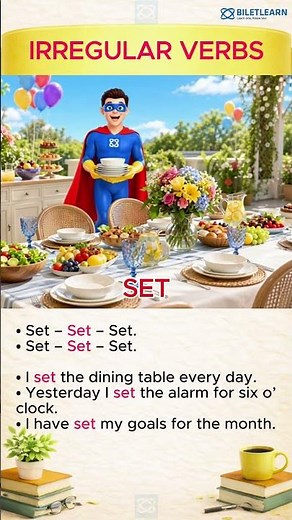 Master Irregular Verbs: SET - SET - SET | Learn One, Know Two with BILETLEARN
