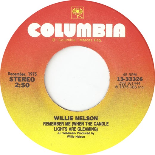 Willie Nelson - Blue Eyes Crying In The Rain / Remember Me (When The Candle Lights Are Gleaming)