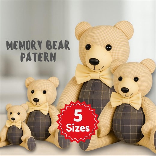 Memory Bear Sewing Pattern, 5 Sizes (PDF Pattern) - Etsy Canada