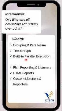Interview Question: TestNG Q4 : What are some advantages of TestNG over JUnit?