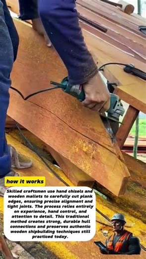 Traditional Wooden Shipbuilding | Manual Plank Carving and Hull Fitting