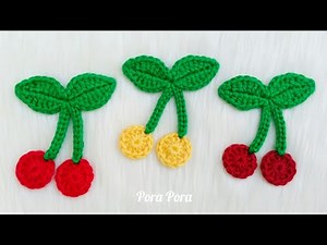 Crochet Cherry Applique I Crochet Fruit Applique