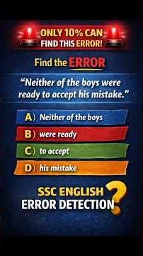 Only 10% Students Can Find This Error | SSC English Error Detection Challenge #shorts #englishforssc