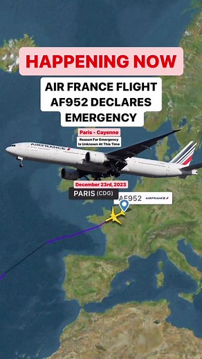 Air France Flight AF952 Declares Emergency #airfrance #emergency #travel #airplane