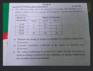 Group AAnalytical / Problem-Based Questions[1×10=10]The foll... | Filo