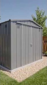 10 ft. W x 12 ft. D Outdoor Metal Storage Shed in Gray (120 sq. ft.)