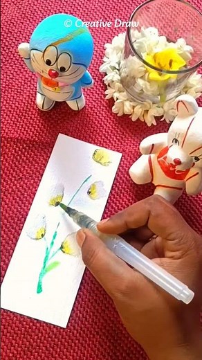 👉 Easy Watercolor Pencil Bookmark 🌼 Beautiful Flower Painting Tutorial | Creative Draw #diybookmark
