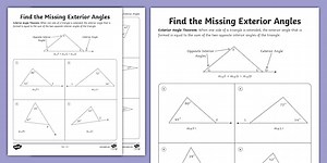 Eighth Grade Find the Missing Exterior Angles Worksheet