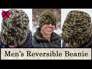 Men's Reversible Crochet Beanie | FREE Crochet Pattern Tutorial | Unisex