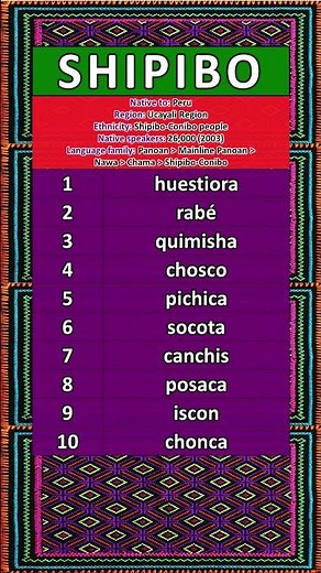 How to Count in Shipibo #languagelearning #indigenous #peru