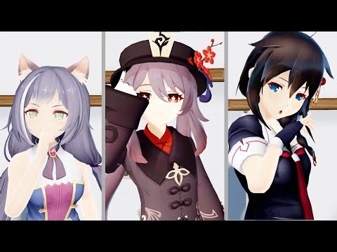 【MMD】Butter - BTS / Hutao,Shigure,Kyaru (Short ver) 【FHD】
