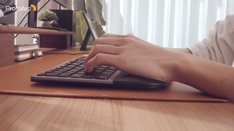 ProtoArc Wired USB C Ergonomic Rollerball Mouse - Smooth Tracking, Thumb Control, Compatible with PC, Mac, Windows - Gray Ball