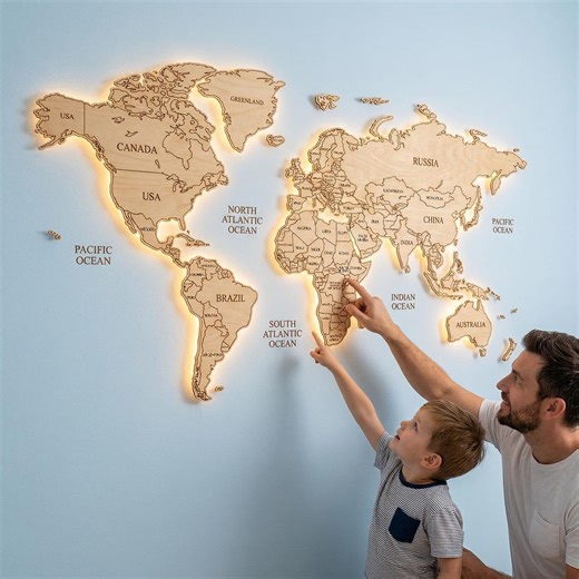 Wooden World Map Wall Art SVG | Travel Map Laser Cut File | Large Office Wall Decor | Glowforge Xtool CNC Router Plan (digital Download) - Etsy Australia