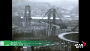 File footage shows construction of highway bridge in Italy which collapsed