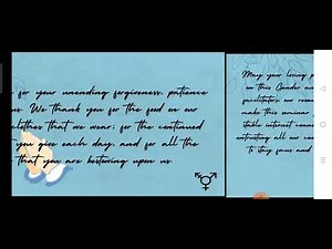 Opening Prayer for Gender and Development Seminar