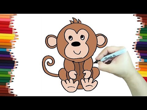Como dibujar un MONO paso a paso y MUY FACIL - Dibujos para Colorear