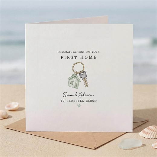 New Home Card With House Keyring | Personalized First Home Congratulations Card,new Address Keepsake,housewarming Note, Realtor Closing Gift - Etsy UK