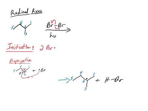 Radical Reaction of alkanes with Br2 (Bromine)-3 Steps-Initiation, Propagation, and Termination