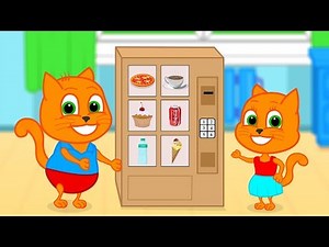 Cats Family in English - Card Vending Machine Cartoon for Kids