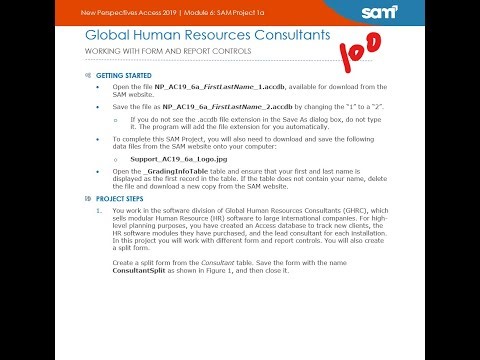 New Perspectives Access 2019 | Module 6: SAM Project 1a