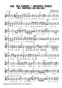 Car, The Garden - Romantic Sunday Piano Sheet Music