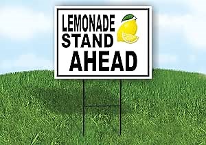 Amazon.com: LEMONADE STAND AHEAD BLACK BORDER - Single Sided Yard Sign ROAD SIGN with Stand : Patio, Lawn & Garden