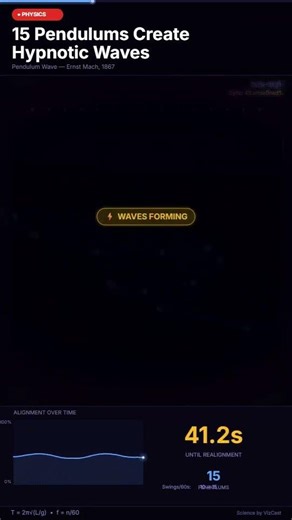 15 Pendulums Create Hypnotic Waves 🌊 #Shorts