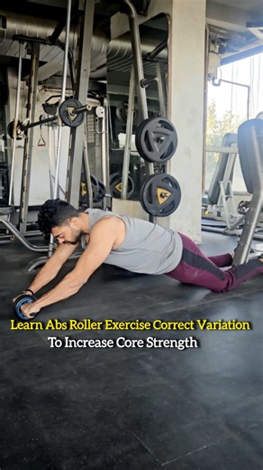 HBfitlife on Instagram: "Ab Roller Correct Variation. Ab roller exercise strengthens the entire core by engaging the abs, obliques, and lower back. Rolling forward creates a deep stretch, while pulling back builds strong abdominal contraction. It’s a powerful move for improving stability and overall core strength.Do it with the same technique as shown in the video 3 sets 12/15 repetitions each set . This is one of the best core exercise if you do it properly. Share this to your friends to help t