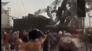 ,Terrifying moment, stage collapses during festival killing DJ