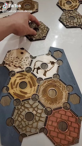Unusual Catan Board with Magnetic Tiles