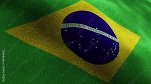 BRAZIL Flag, Textile Carpet Background, Movement Camera, Loop, 4k