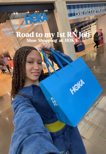 Road to my 1st RN Job: Shoe Shopping at @HOKA what shoes are your go to as a nurse? #newgradnurse #nurseessentials