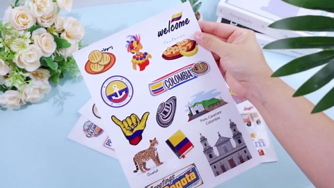 243 Pcs Colombia Stickers Colombia Flag and Icon Stickers Aesthetic Graphic Vinyl Waterproof Sticker Decals for Water Bottle,Laptop,Phone,Skateboard