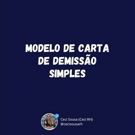 Modelo de carta de demissão simples