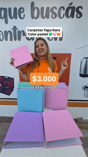 J y M Importados on Instagram: "NUEVO INGRESO 🧡✨️ Carpetas Tapa dura color Pastel 🩷💚🧡✨️ $3.000 en efectivo $5.000 otro medio de pago ✨️ Te esperamos en nuestras 2 sucursales 💥🧡 con los mimos precios 🔥 Av.13 e/ 34 y 35 #111 y Av. 520 e/ 7 y 8 #1221 ✨️ en jym importados ✨️ pensamos en Vos 👏🎉 #fyp #carpetas #vueltaalcole"