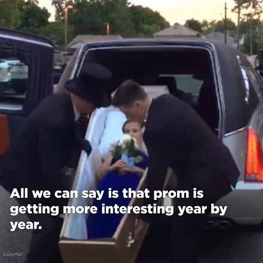 This "drop dead gorgeous" teen made quite an entrance at her prom... in an open coffin. ⚰️ | Yahoo
