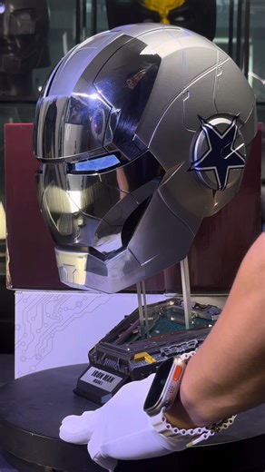 Fresh out of the Iron Cowboy's helmet. Pm for prices and details! #ironmanhelmet #NFLFootball #dallascowboys #giftideas | Cosplay Armor Suits