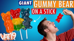 5.7K views · 90 reactions | The Giant Gummy Bear on a Stick is here to solve the wide-spread problem of gummy bears being too small! | Vat19.com | Facebook