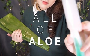 【ASMR PPOMO】PPOMO 小姐姐 ASMR - 满满的芦荟（护肤，按摩，饮食，切割）