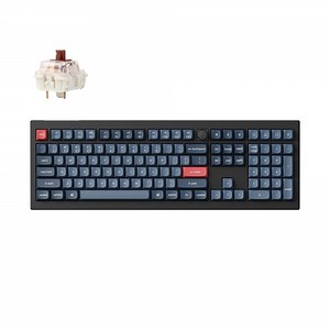 Keychron V6 Max Wireless Custom Mechanical Keyboard, 2.4 GHz Bluetooth QMK Full-Size Layout RGB with Hot-swappable Gateron Brown Switch Compatible with Mac Windows Linux