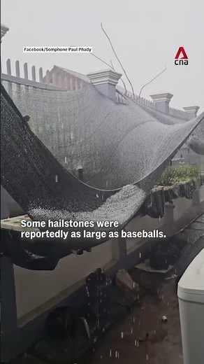 Rare hailstorm batters Laos’ capital