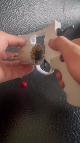 Revolver Toy Gun Pistol, Interlocking Foam Dart Blaster, Safe and Fun Shooting Game for Boys, Puzzle Toys with Soft Bullets, Suitable for 14+ Years Old Boys and Girls (Blue)