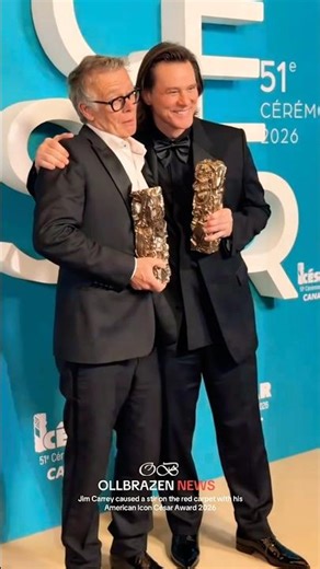 Jim Carrey caused a stir on the red carpet with his American Icon César Award 2026 #JimCarrey