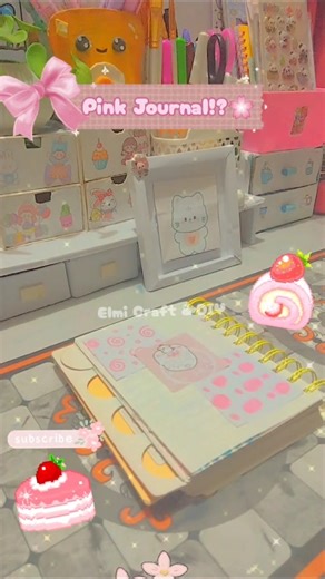 Pink Journal!?🌸🪞 #fypシ゚viral #aesthetic #1ksubscribers #shorts #kawaii #journal #ElmiCraft&DIY #art